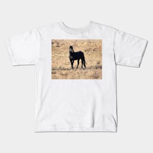 Wild Mustang Stallion of the South Steens Mountains Kids T-Shirt